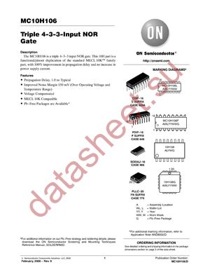 MC10H106FNR2 datasheet  